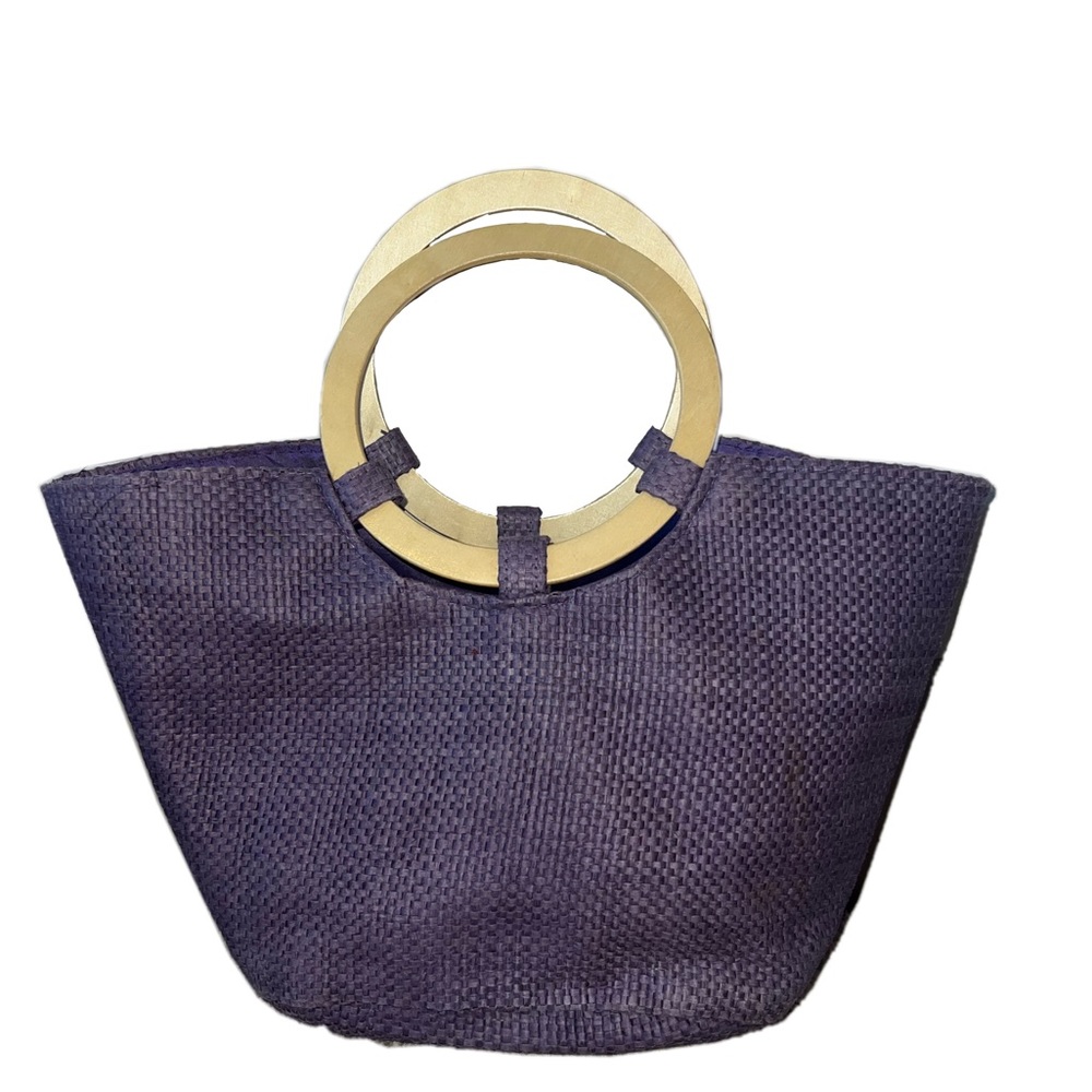 Purple Woven Tote Bag